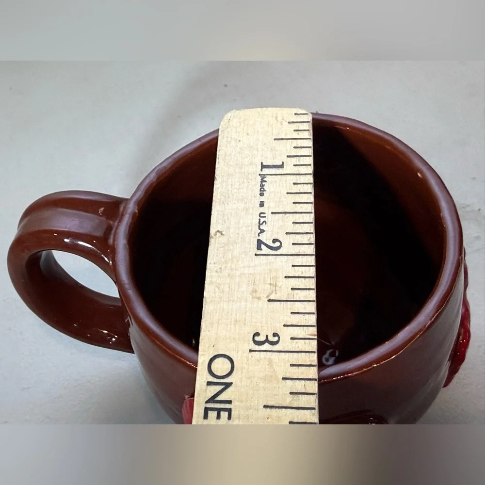 Heart mug Handmade ceramic mug‎ Red hearts mug 3-D Artisan